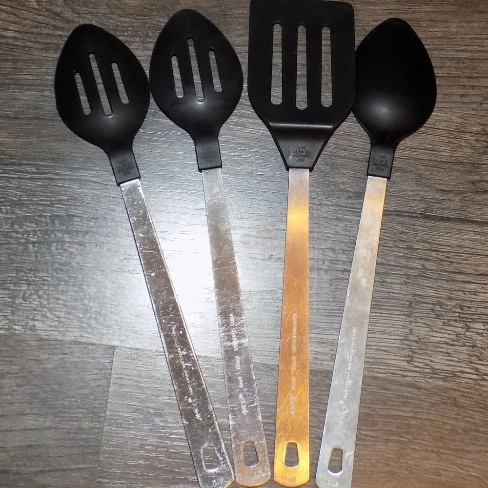 Amco Utensil Set Unisex OS Black Good Nylon Stainless Steel 4 Piece Kitchen Tool